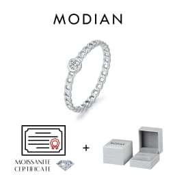 MODIAN Moissanite Lab Diamond Rings 925 Sterling Sliver Trendy Latch Design Rings Finger Rings For Women Office Fine Jewelry