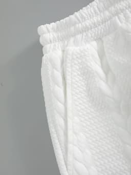 Men's Summer Solid Color Three-Dimensional Twist Pattern Elastic Waist Shorts Casual Sports Shorts
