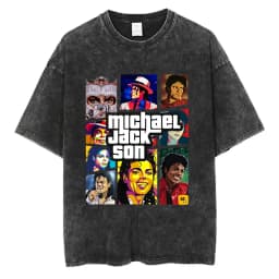 Washed Vintage Michael Jackson Music Album Eyes Graphic T-shirt Men Women Retro Gothic Rock T Shirts Oversized Short Sleeve Tops