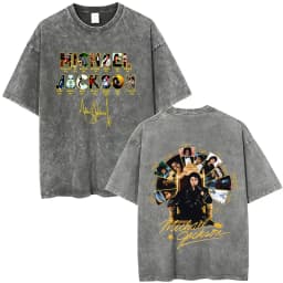 Washed Vintage Michael Jackson Music Album Eyes Graphic T-shirt Men Women Retro Gothic Rock T Shirts Oversized Short Sleeve Tops