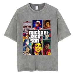Washed Vintage Michael Jackson Music Album Eyes Graphic T-shirt Men Women Retro Gothic Rock T Shirts Oversized Short Sleeve Tops