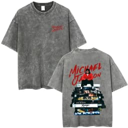 Washed Vintage Michael Jackson Music Album Eyes Graphic T-shirt Men Women Retro Gothic Rock T Shirts Oversized Short Sleeve Tops