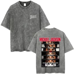 Washed Vintage Michael Jackson Music Album Eyes Graphic T-shirt Men Women Retro Gothic Rock T Shirts Oversized Short Sleeve Tops