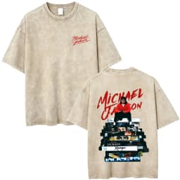 Washed Vintage Michael Jackson Music Album Eyes Graphic T-shirt Men Women Retro Gothic Rock T Shirts Oversized Short Sleeve Tops