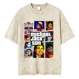Washed Vintage Michael Jackson Music Album Eyes Graphic T-shirt Men Women Retro Gothic Rock T Shirts Oversized Short Sleeve Tops