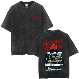 Washed Vintage Michael Jackson Music Album Eyes Graphic T-shirt Men Women Retro Gothic Rock T Shirts Oversized Short Sleeve Tops