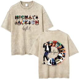 Washed Vintage Michael Jackson Music Album Eyes Graphic T-shirt Men Women Retro Gothic Rock T Shirts Oversized Short Sleeve Tops