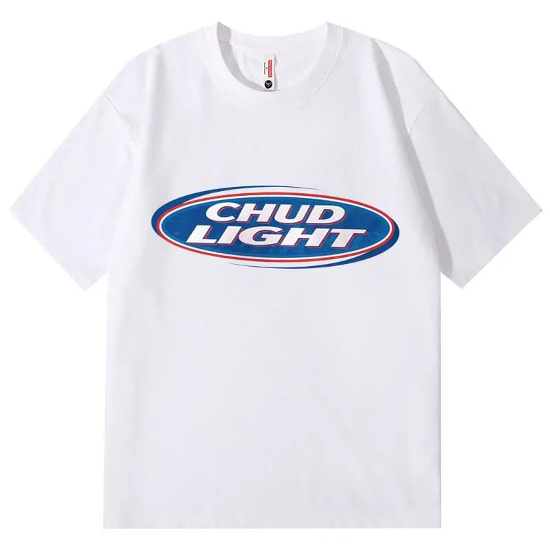 Chud Light Funny Meme T-Shirt High Quality Fashion Oversized T-Shirts Men Women Casual Cotton Short Sleeve T Shirts Streetwear
