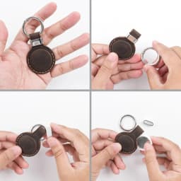 Vintage Crazy Horse Leather AirTag Keychain, Genuine Leather Case for Apple AirTag, Retro Protective Tracker Cover for Luggage
