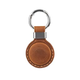 Vintage Crazy Horse Leather AirTag Keychain, Genuine Leather Case for Apple AirTag, Retro Protective Tracker Cover for Luggage
