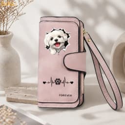 2D A White Puppy Maltese Dog Women Wallet Leather Wallets For Woman Long Zipper Large Ladies Clutch Bag Female Purse Card Holder