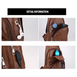 Men Chest Bag Simple Fashionable Casual Portable Charging Crossbody Pack Multifunctional Outdoor Sports Commuting Shoulder Bag