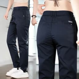 2026 New Men's Ice Silk Straight Leg Thin Breathable Casual Pants Summer Business Long Trouser Fashionable Versatile Lightweight
