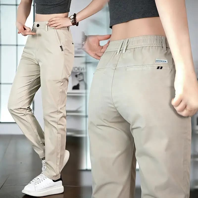 2026 New Men's Ice Silk Straight Leg Thin Breathable Casual Pants Summer Business Long Trouser Fashionable Versatile Lightweight