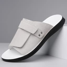 New Men's Slip-On Sandals with Magic Tape Outdoor Anti-Slip Soft Bottom Flat Slippers Versatile Comfortable Summer Shoes-1102