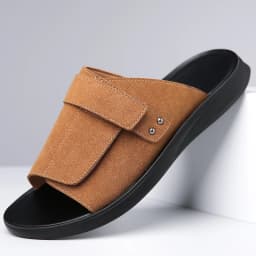 New Men's Slip-On Sandals with Magic Tape Outdoor Anti-Slip Soft Bottom Flat Slippers Versatile Comfortable Summer Shoes-1102