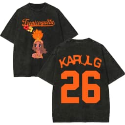 Vintage Washed Karol G Tropicoqueta Tour 2026 T-shirts Men Women Fashion Pop Music T Shirt Summer Casual Loose Cotton T-shirt