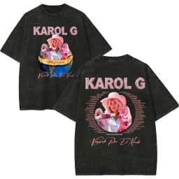 Vintage Washed Karol G Tropicoqueta Tour 2026 T-shirts Men Women Fashion Pop Music T Shirt Summer Casual Loose Cotton T-shirt