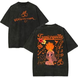 Vintage Washed Karol G Tropicoqueta Tour 2026 T-shirts Men Women Fashion Pop Music T Shirt Summer Casual Loose Cotton T-shirt