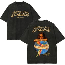 Vintage Washed Karol G Tropicoqueta Tour 2026 T-shirts Men Women Fashion Pop Music T Shirt Summer Casual Loose Cotton T-shirt