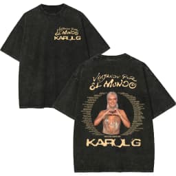Vintage Washed Karol G Tropicoqueta Tour 2026 T-shirts Men Women Fashion Pop Music T Shirt Summer Casual Loose Cotton T-shirt