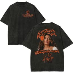 Vintage Washed Karol G Tropicoqueta Tour 2026 T-shirts Men Women Fashion Pop Music T Shirt Summer Casual Loose Cotton T-shirt