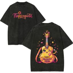 Vintage Washed Karol G Tropicoqueta Tour 2026 T-shirts Men Women Fashion Pop Music T Shirt Summer Casual Loose Cotton T-shirt