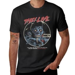 They Live John Carpenter Horror T-Shirt Sports Fans Summer Tops T Shirts for Men Crew Neck Short Sleeves Men Clothing Streetwear
