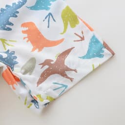 Summer Cartoon Dinosaur Full-Print Turtleneck Romper for Male Infants with Hat - Soft Cotton Unisex Baby Outfit