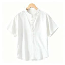 Men's Short Sleeve T-shirt Cotton and Linen Casual Men T-shirts Solid Color Summer Shirt Male Cozy Breathable