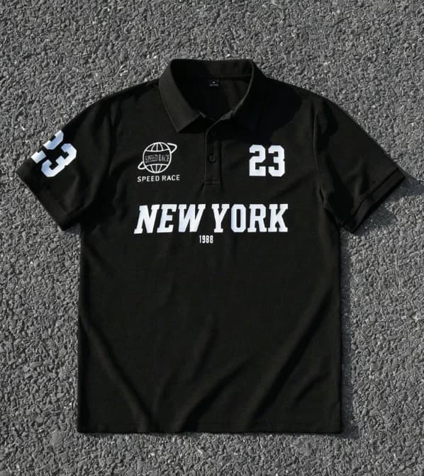 NEW YORK 1988 Hip-hop Style Men Y2k Men Casual Embroidery Graphic Street Print Short Sleeve Polo America Retro Street