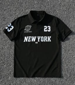 NEW YORK 1988 Hip-hop Style Men Y2k Men Casual Embroidery Graphic Street Print Short Sleeve Polo America Retro Street