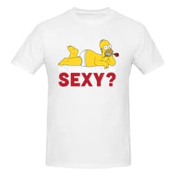 1 Piece Sexy Novelty 100% Cotton T-Shirt Homer Simpsons Tees Tops For Men