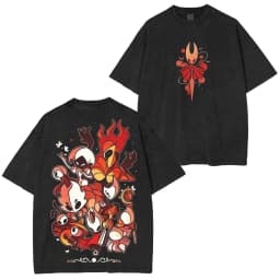 Hollow Knight Silksong Unisex Washed T-Shirt Streetwear Oversized Men Women Short Sleeve Casual Cotton Soft Female Male Lothing