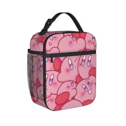 pink kirbys funny game Thermal Insulated Lunch Bag for Picnic Portable Bento Box Men Women Cooler Thermal Lunch Boxes