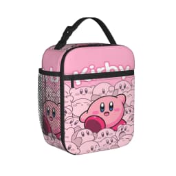 pink kirbys funny game Thermal Insulated Lunch Bag for Picnic Portable Bento Box Men Women Cooler Thermal Lunch Boxes