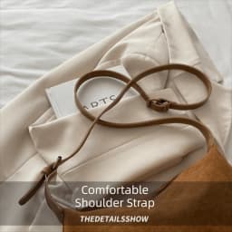 Boston Style Large Capacity Shoulder Bag Suede Adjustable Strap Tote Bag Zipper Crossbody Bag Commuting