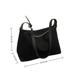 Boston Style Large Capacity Shoulder Bag Suede Adjustable Strap Tote Bag Zipper Crossbody Bag Commuting