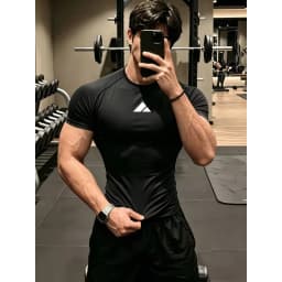 New Men's Fitted Gym T-Shirt, Breathable, Sweat-Wicking, and Quick-Drying, Suitable for Gyms, Basketball, Running, and Cycling