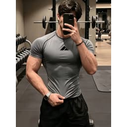New Men's Fitted Gym T-Shirt, Breathable, Sweat-Wicking, and Quick-Drying, Suitable for Gyms, Basketball, Running, and Cycling