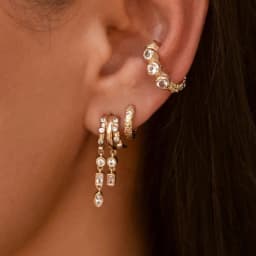 Personalized irregular tassel set with zircon earrings for wome,copper plated 18k real gold earrings,925 silver ear needles,gift