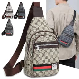 Men's/Women's Universal Multi functional Messenger Bag Shoulder Crossover Chest Bag Cross Shoulder Casual Handbag with Earphone