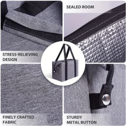 Large Capacity Insulated Tote Bag, Foldable Cooler Bag, Student Work Lunch Bag, Outdoor Picnic Bag