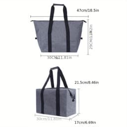 Large Capacity Insulated Tote Bag, Foldable Cooler Bag, Student Work Lunch Bag, Outdoor Picnic Bag
