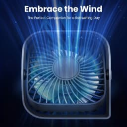 USB Desktop Small Fan Mini Desktop Ultra Quiet 3-Speed Adj High Power Removable Fan for Office Outdoor Library Dormitory