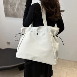 Canvas Nylon Tote Bag with Drawstring, Large Capacity Handbag Purse Daily Casual Handbags Shoulder Bags for Women Work Commuter