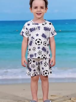 3-Piece Set of Children's Summer Short-Sleeved Shorts and Pants Combination for Boys and Girls Colorful Casual Printed Cute Suit