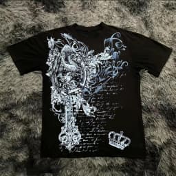 Summer Classic Y2K Gothic Style T-shirt Print Oversized T Shirt High Street Shirts Round Neck Cotton Tops Mens Women T Shirt Tee