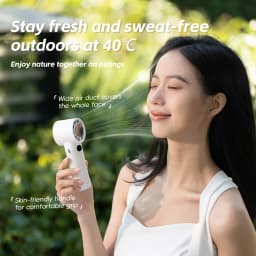 KINSCOTER New Portable Cooling Handheld Fan 3000mAh Mini Rechargeable Fan 100 Wind Speed Adjustable for Home Office Outdoor