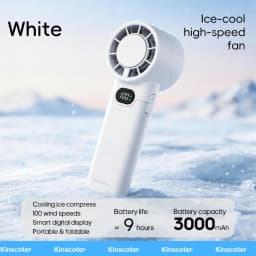 KINSCOTER New Portable Cooling Handheld Fan 3000mAh Mini Rechargeable Fan 100 Wind Speed Adjustable for Home Office Outdoor